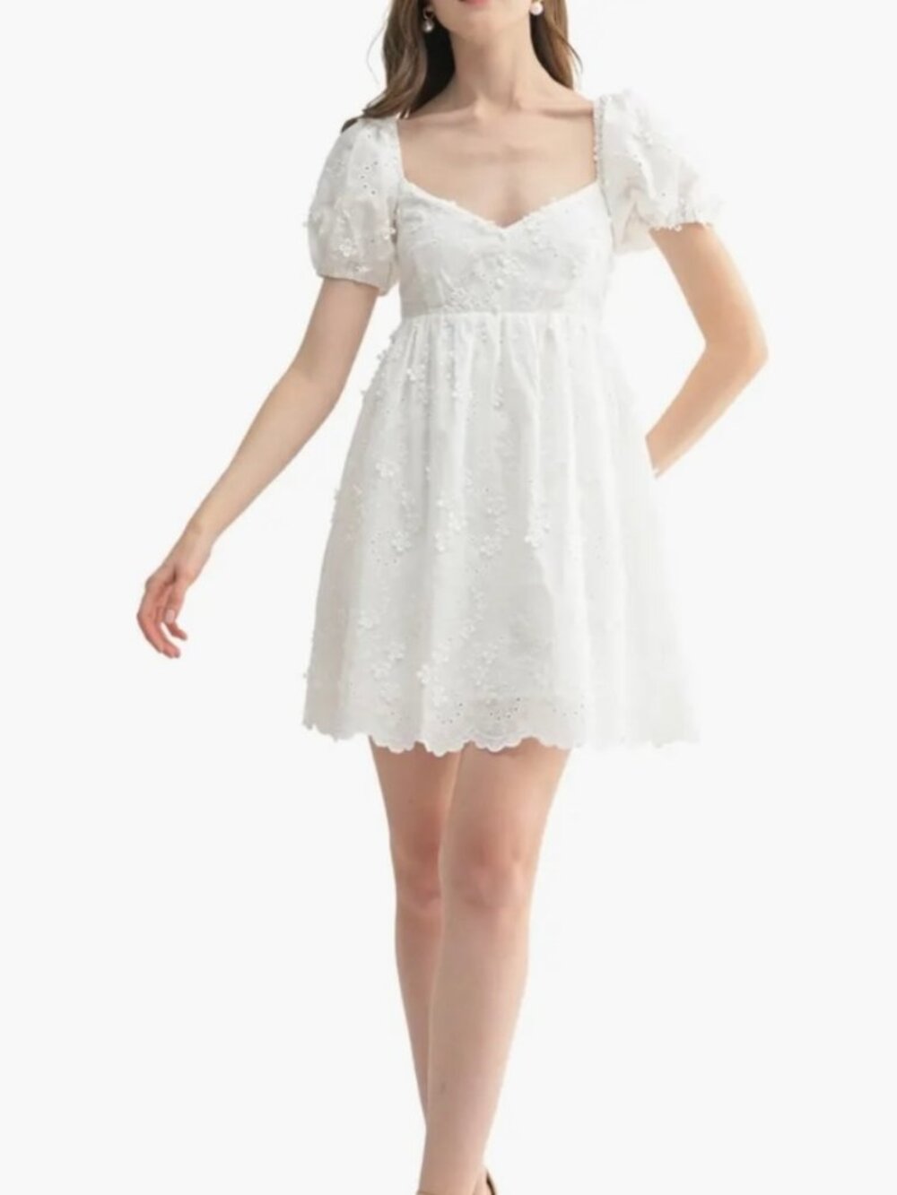 All in Favor White Eyelet Dress